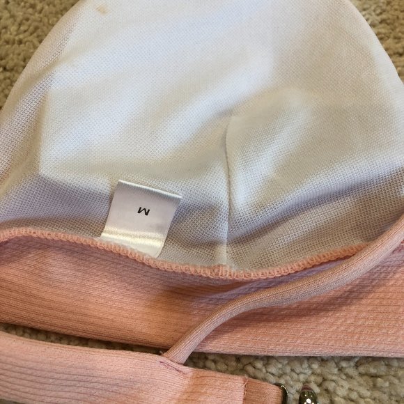 NWT ZAFUL BLUSH PINK TRIANGLE RIBBED BIKINI SWIMSUIT TOP SIZE MEDIUM - Picture 8 of 10